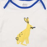 Bodysuit white with yellow rabbit