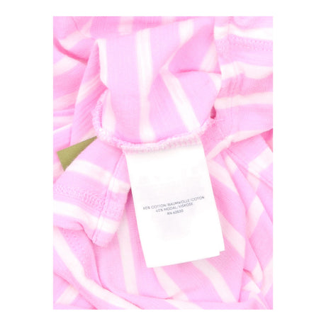 Top Pink Striped Henley V Neck 3 4 Sleeve