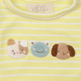 Albetta Sleepsuit Yellow Stripe Animal Appliques
