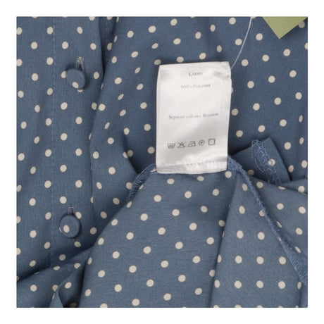 Blue Polka‑Dot Satin Shirt with Peter Pan Collar