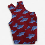 Dungarees jersey red blue dinosaurs