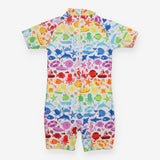 Swimming Costume White with Multi Coloured Sea Ani