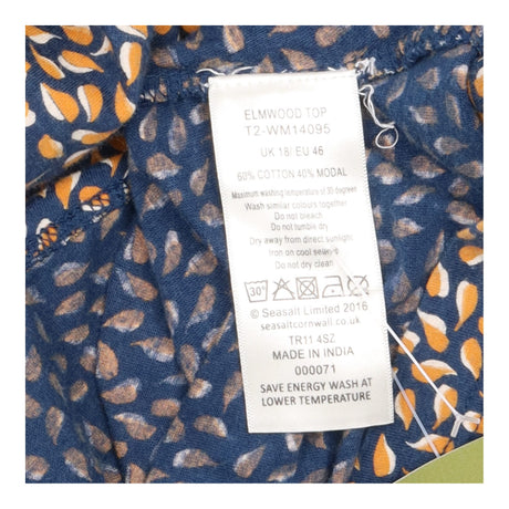 Blouse Navy with Yellow Pattern
