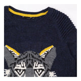 Tiger Jumper Navy Animal Intarsia Long Sleeve