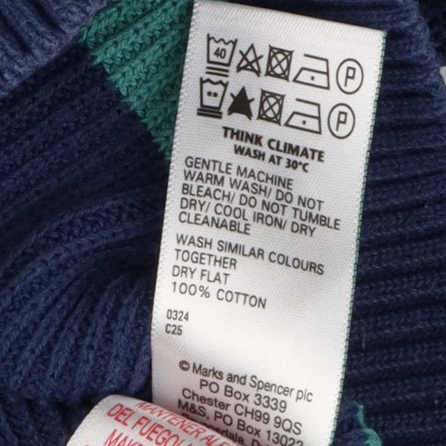 Knit Sweater Green and Blue Stripe