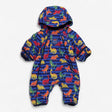 Pramsuit Blue Stripe with Bright Dinosaurs