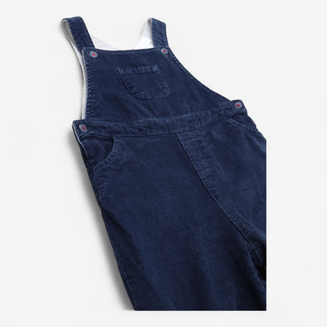 Navy Cord Dungarees Grey Lined 