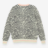 Cardigan Green Zebra Print Seawool Cotton Knit