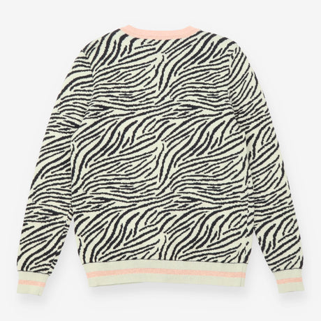 Cardigan Green Zebra Print Seawool Cotton Knit