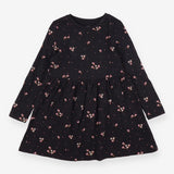 Dress long sleeve black floral