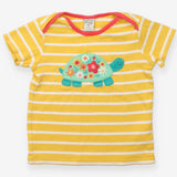 Yellow Striped Floral Tortoise T-shirt 