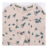 Cream Dino Foot Prints Pyjamas