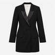 Blazer Black Satin Lapel Tuxedo Long Line Single B