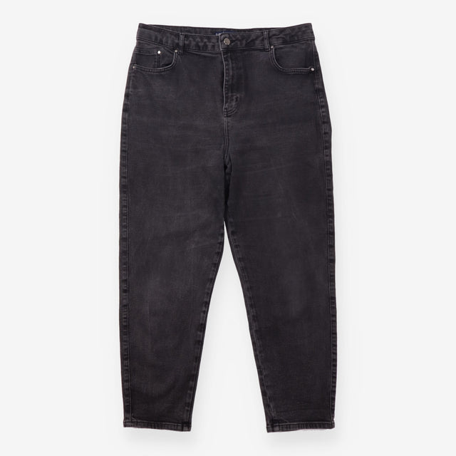 Barrel Jeans Washed Black High Rise Tapered Denim