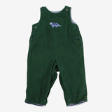 Cord Dungarees Green triceratops pocket