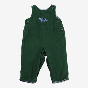 Cord Dungarees Green triceratops pocket