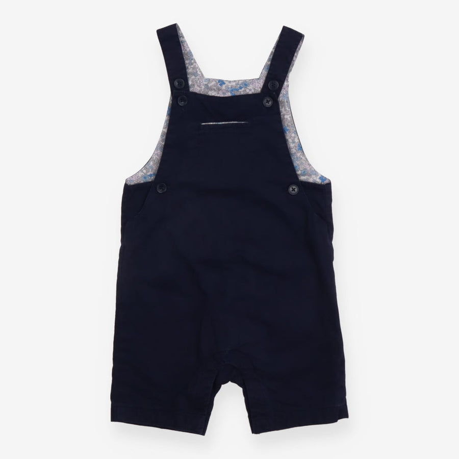 Navy Dungarees with Floral Lining