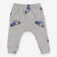 Thick Jersey Leggings - Grey police car print