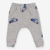 Thick Jersey Leggings - Grey police car print