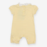 Shortie romper yellow stripe with frill collar