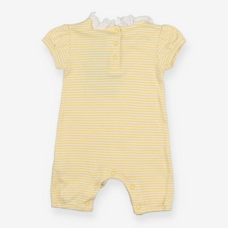 Shortie romper yellow stripe with frill collar