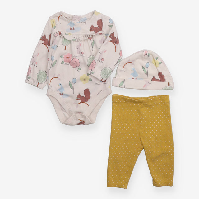 Leggings and Woodland Bodysuit + Hat Outfit