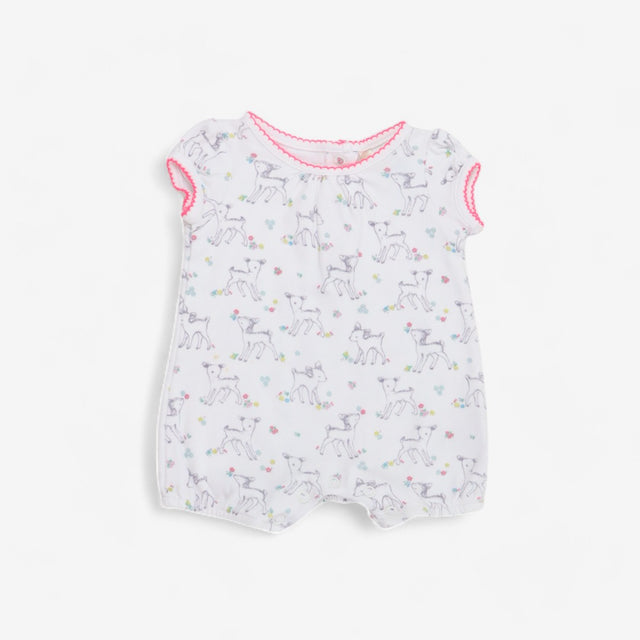 Deer Romper with neon stitching 