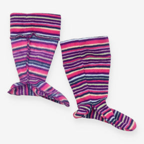 Wellies Socks Fleece Knee High Striped