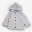 Jacket Grey Button Up Striped Dino Lining