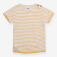Knit Tee White and Yellow Strip with Shoulder Butt