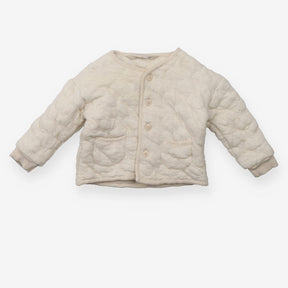 Padded Cardigan White with Pockets