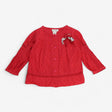 Red Broderie Anglaise Shirt with floral bow