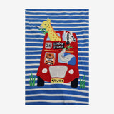 Romper blue striped animal bus