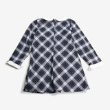 Dress long sleeve with collar green and blue tarta