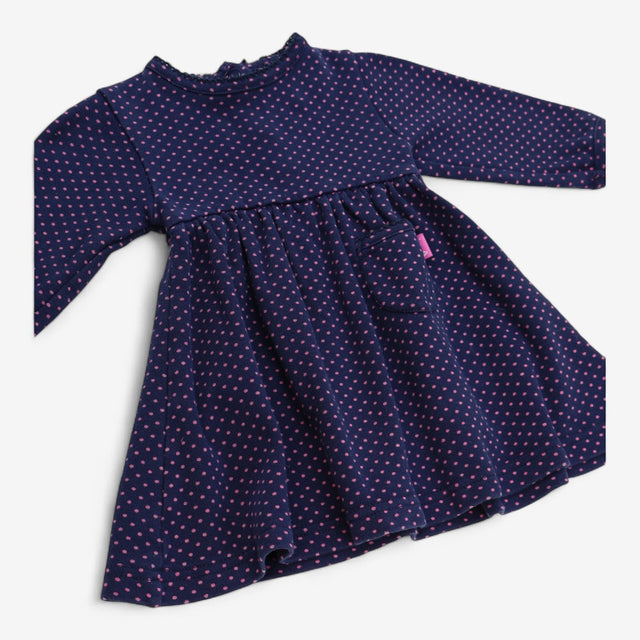 Dress Jersey Blue with Pink Spots