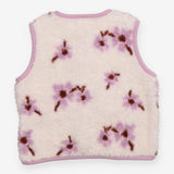 Gilet white and purple fleece