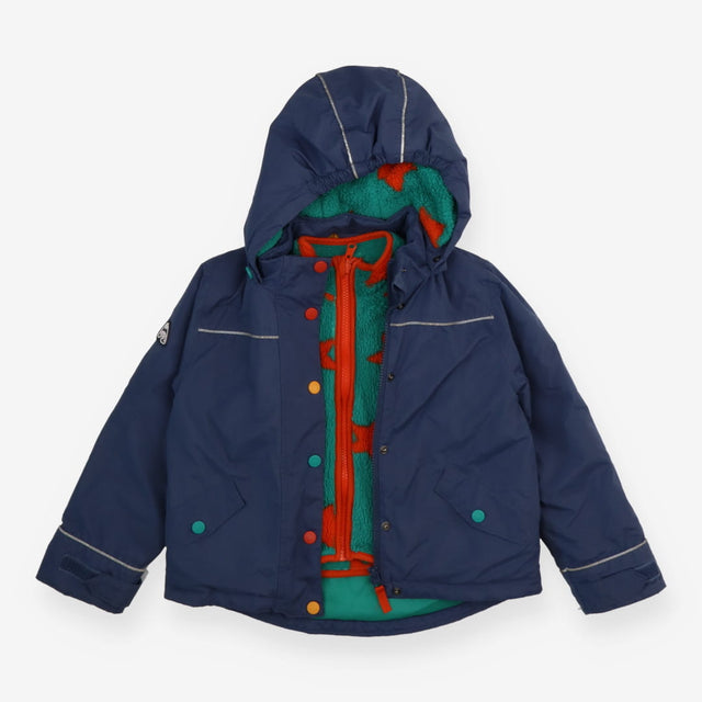 Coat blue green star fleece inner