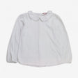 T-shirt l/s white collared button back