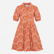 Shirt Dress Orange White Floral Print Jersey Short