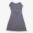 Midi Dress Navy Stripe Jersey Short Sleeve