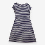 Midi Dress Navy Stripe Jersey Short Sleeve