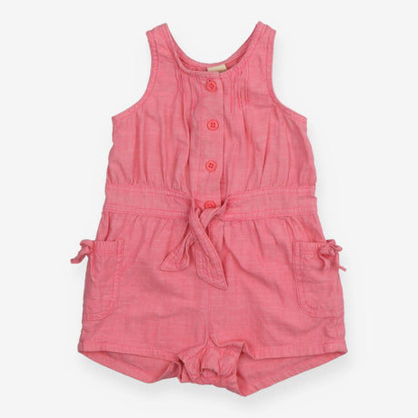 Playsuit pink tie waist