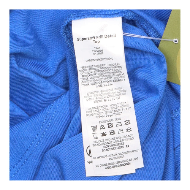Bright Cobalt Blue Cotton Modal Frill High Neck Lo