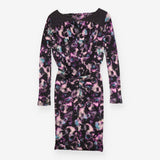 Black & Purple Embellished Metallic Beaded Dress