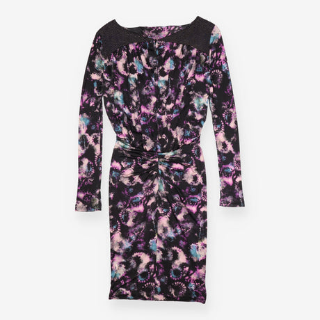 Black & Purple Embellished Metallic Beaded Dress