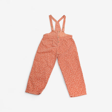 Dungarees Orange Corduroy Animal Print with Brown 