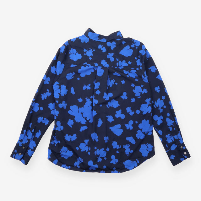 Black Royal Blue Floral Button Down
