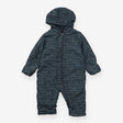 Footless Pramsuit Grey with White Lines 