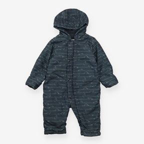 Footless Pramsuit Grey with White Lines 