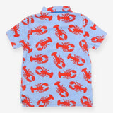 Towelling t-shirt blue with lobsters